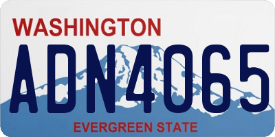 WA license plate ADN4065