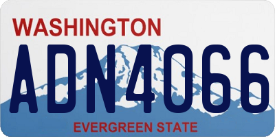 WA license plate ADN4066