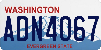 WA license plate ADN4067