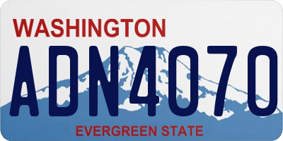 WA license plate ADN4070