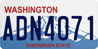 WA license plate ADN4071