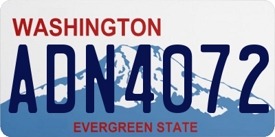 WA license plate ADN4072