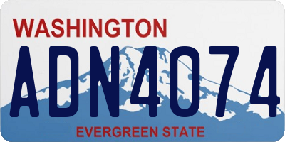 WA license plate ADN4074