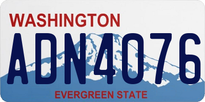 WA license plate ADN4076