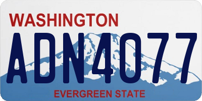 WA license plate ADN4077