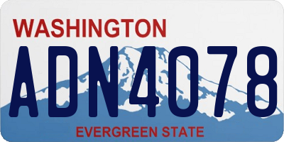 WA license plate ADN4078