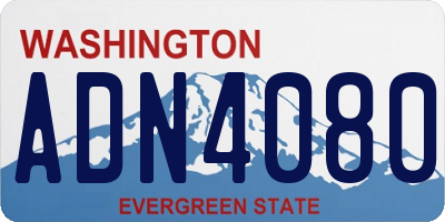 WA license plate ADN4080
