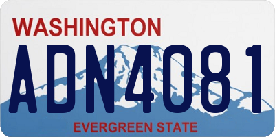 WA license plate ADN4081