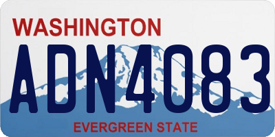 WA license plate ADN4083