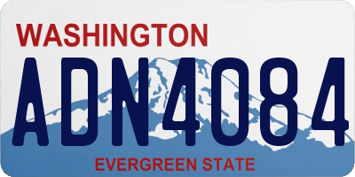 WA license plate ADN4084
