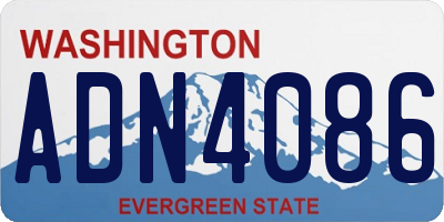 WA license plate ADN4086