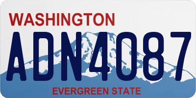 WA license plate ADN4087