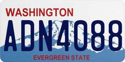 WA license plate ADN4088
