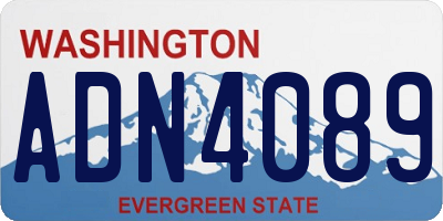 WA license plate ADN4089