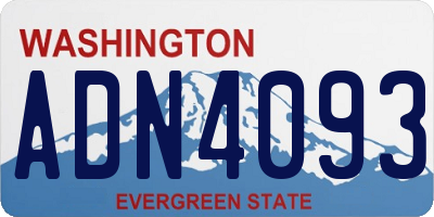 WA license plate ADN4093