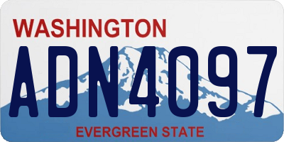 WA license plate ADN4097