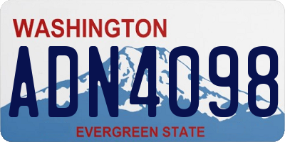WA license plate ADN4098