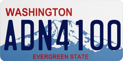 WA license plate ADN4100