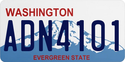 WA license plate ADN4101