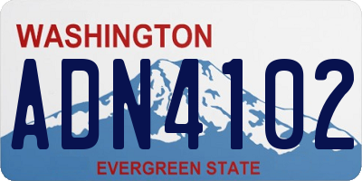 WA license plate ADN4102