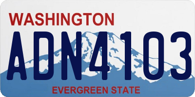 WA license plate ADN4103