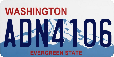 WA license plate ADN4106