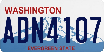 WA license plate ADN4107