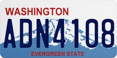 WA license plate ADN4108