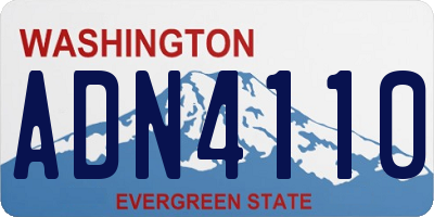 WA license plate ADN4110