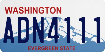 WA license plate ADN4111