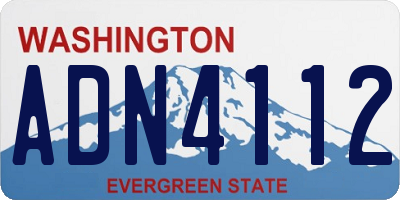 WA license plate ADN4112
