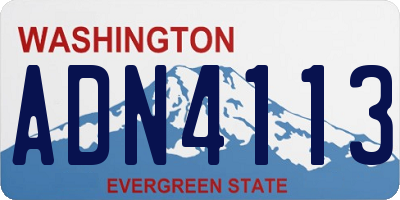 WA license plate ADN4113