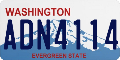 WA license plate ADN4114