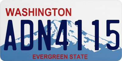 WA license plate ADN4115