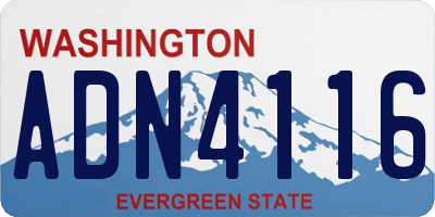 WA license plate ADN4116