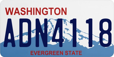 WA license plate ADN4118