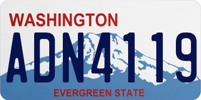 WA license plate ADN4119