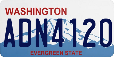 WA license plate ADN4120