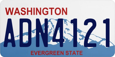 WA license plate ADN4121