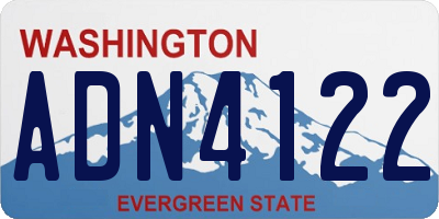 WA license plate ADN4122
