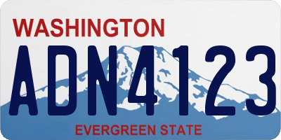 WA license plate ADN4123