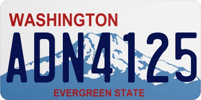 WA license plate ADN4125
