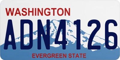 WA license plate ADN4126
