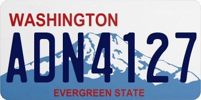 WA license plate ADN4127