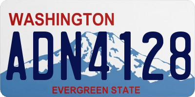WA license plate ADN4128