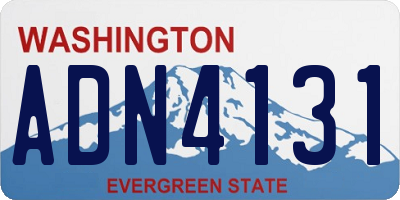 WA license plate ADN4131