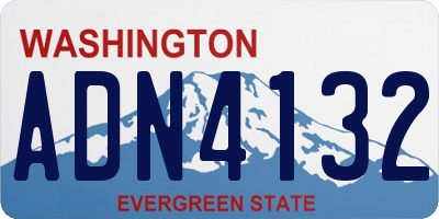 WA license plate ADN4132