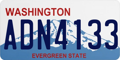 WA license plate ADN4133