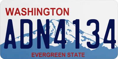 WA license plate ADN4134