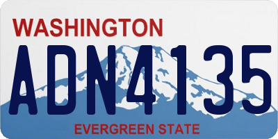 WA license plate ADN4135